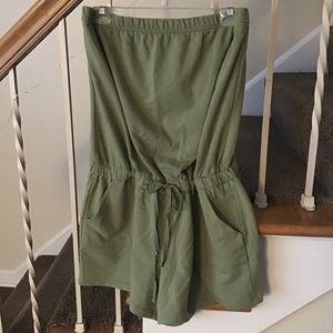 Soho green built in bra romper shorts ny and co